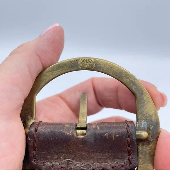 DKNY Vintage Leather Harness Belt Small Brown - Picture 12 of 16